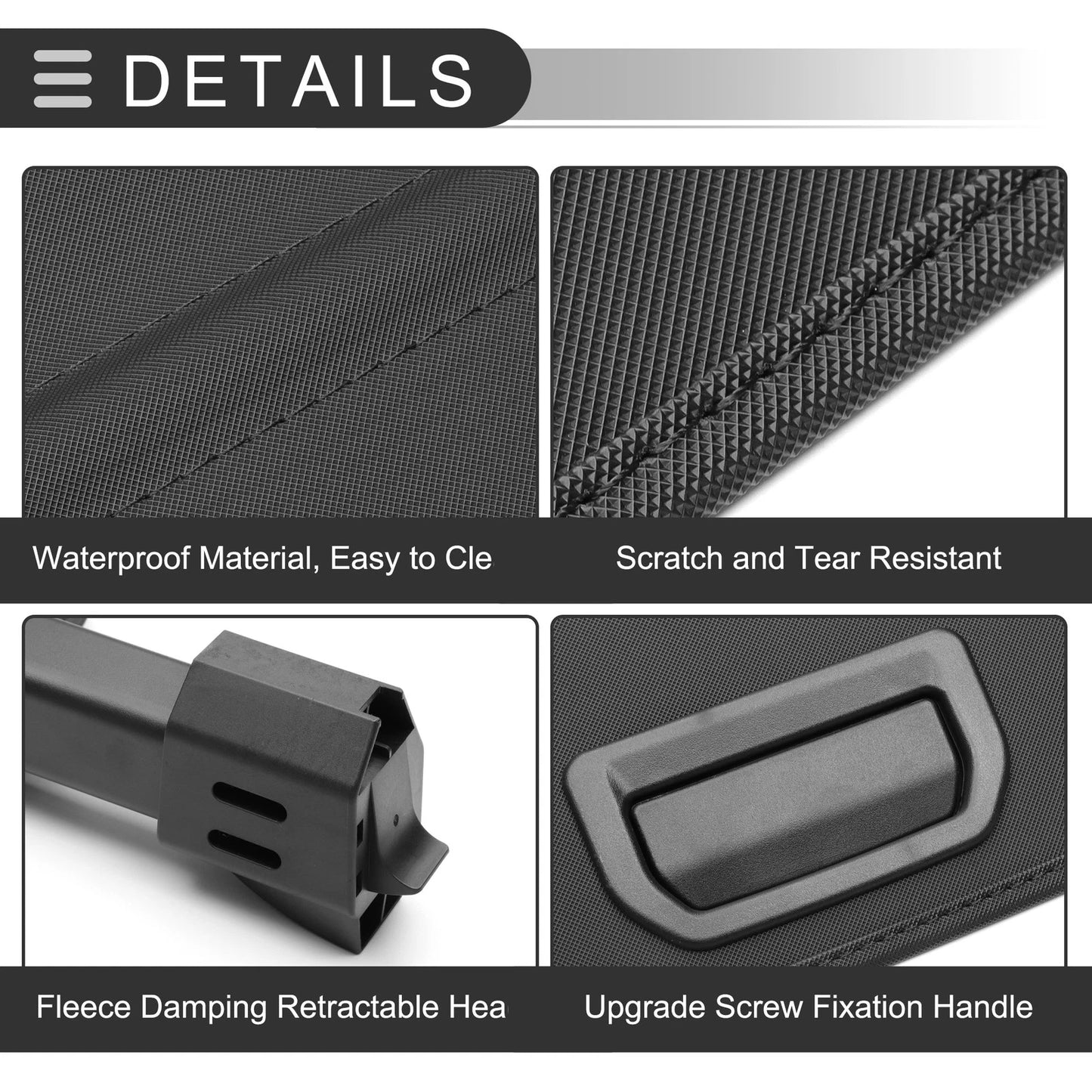 Retractable Cargo Cover for Jeep Grand Cherokee (2022-2024) Gloss Black