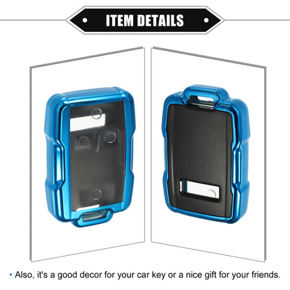 Key Fob Cover 4 Buttons for Chevy Suburban TPU Blue