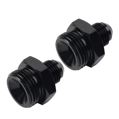 Black Aluminum AN6 Flare to 10AN ORB Male Fitting Adapter w/ O-Rings