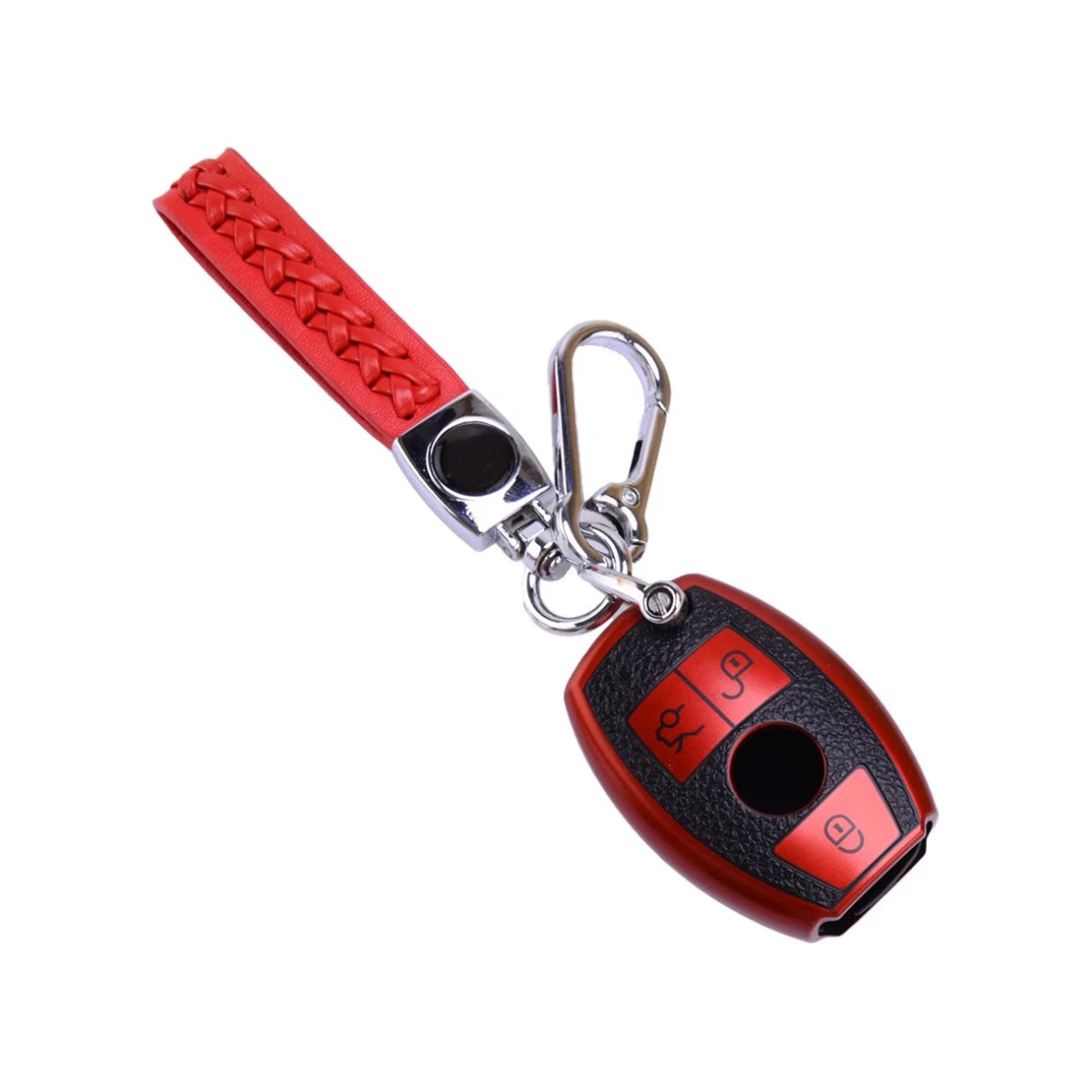 Red TPU Remote Key Fob Cover for Mercedes Benz W204 W246 W221 (2010-2019)