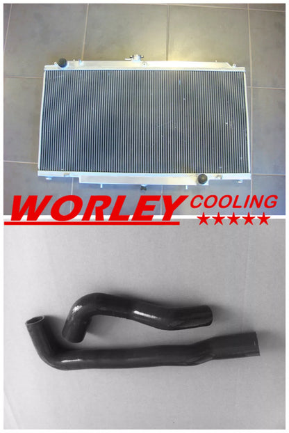 3 Row Aluminum Radiator + Black Hoses for GU Patrol Y61 Petrol 1997-2001