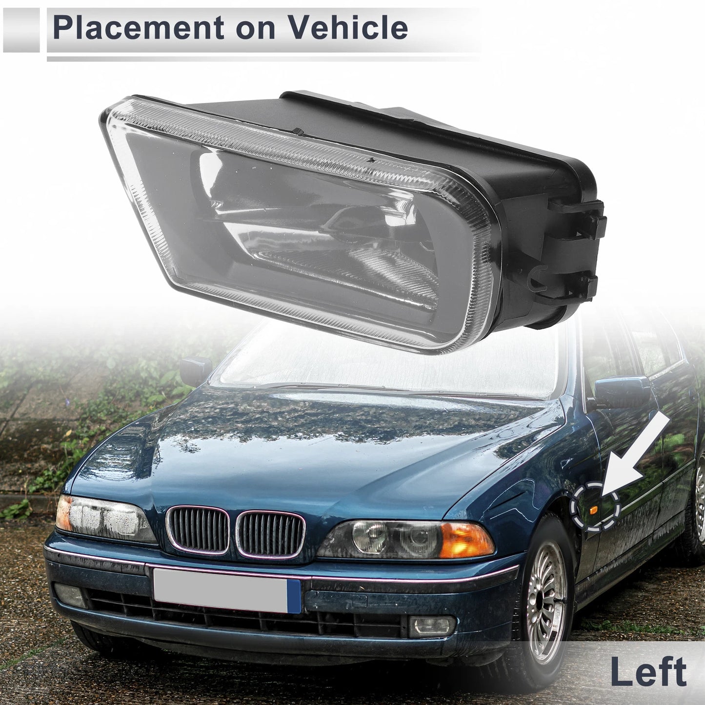 Left Front Bumper Side Marker Light Cover for BMW E39 Z3 (1996-2002)