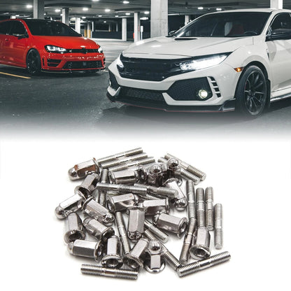 20pcs 0.24" Dia Thread Exhaust Pipe Muffler Screws Bolts Nuts for CG125