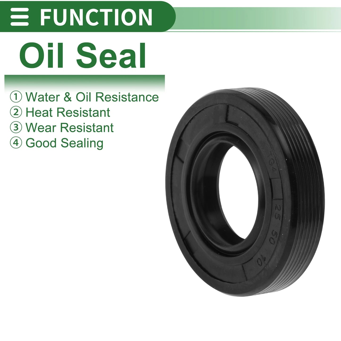 Oil Seal 25x50x10mm NBR Rubber Black for Make Model