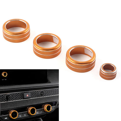 4 x AC Climate Control Knob Rings for Honda Civic 11th Gen (2022 - Present)