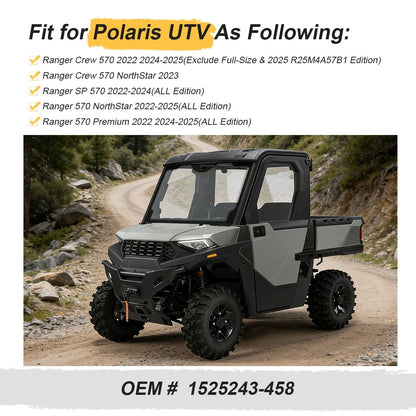 2 x Front Matte Black Rim Caps for Polaris Ranger SP 570 (2022–2024)