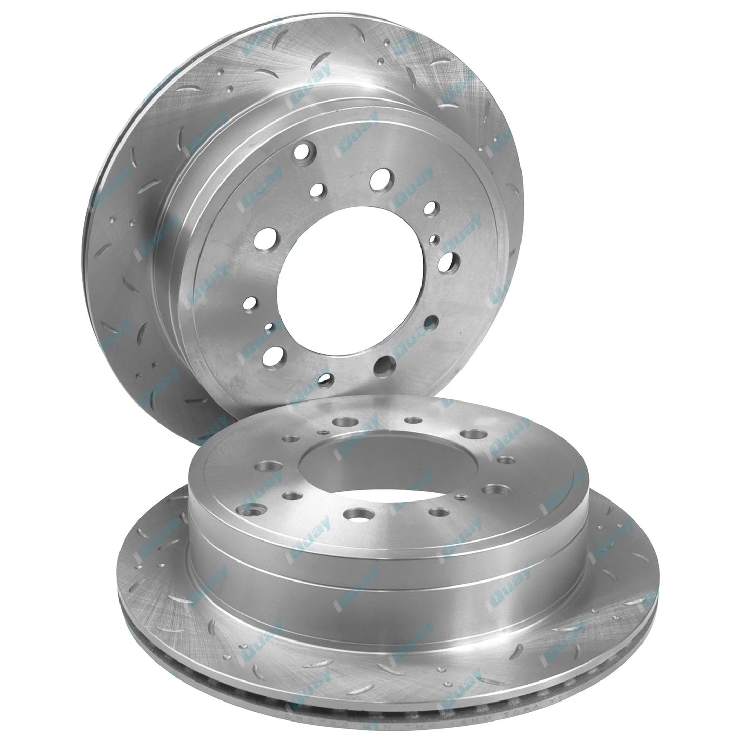 Rear Dimple Drilled Slotted Disc Brake Rotors & Pads for 200 Series Landcruiser