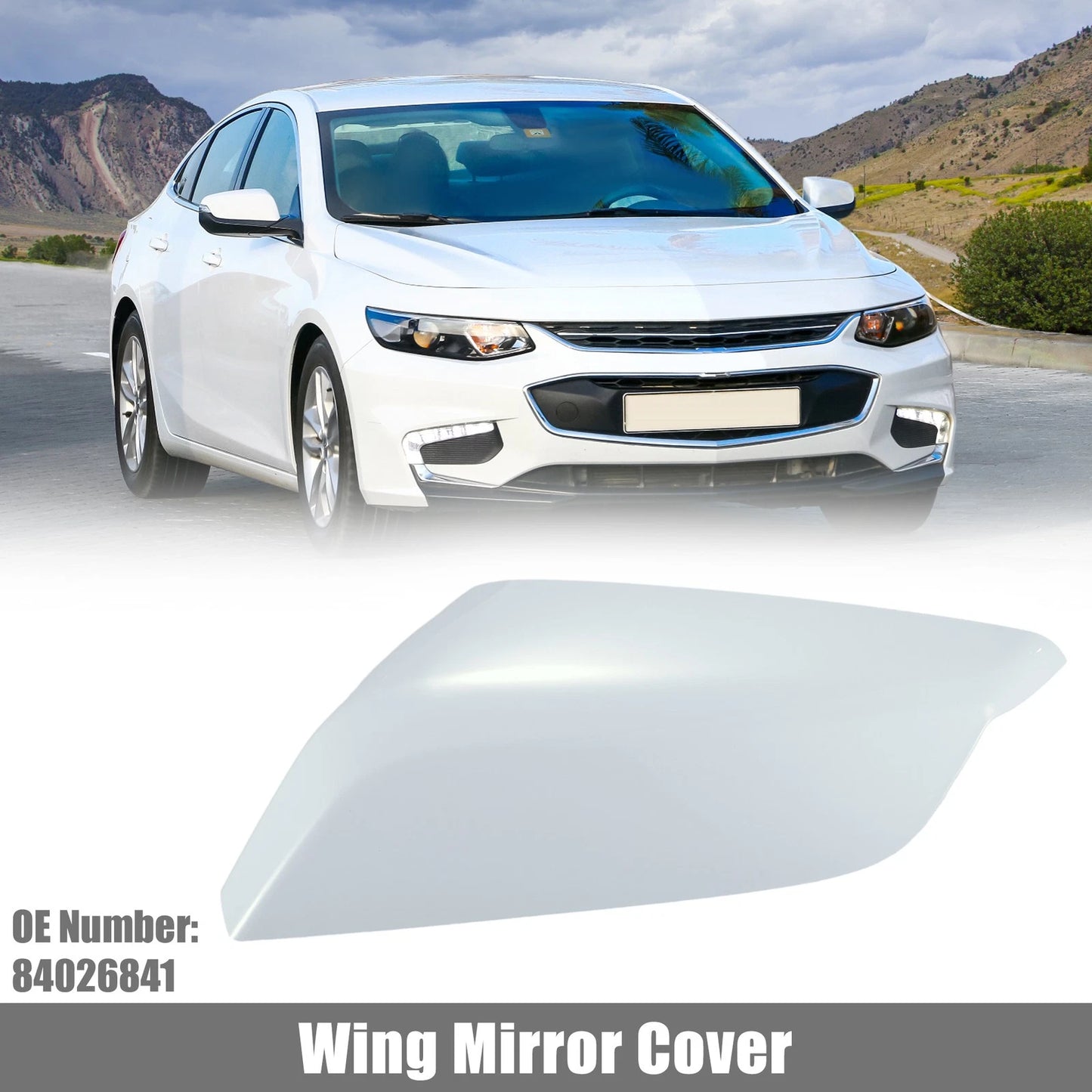 White Left Side Door Wing Mirror Cover for Chevy Malibu