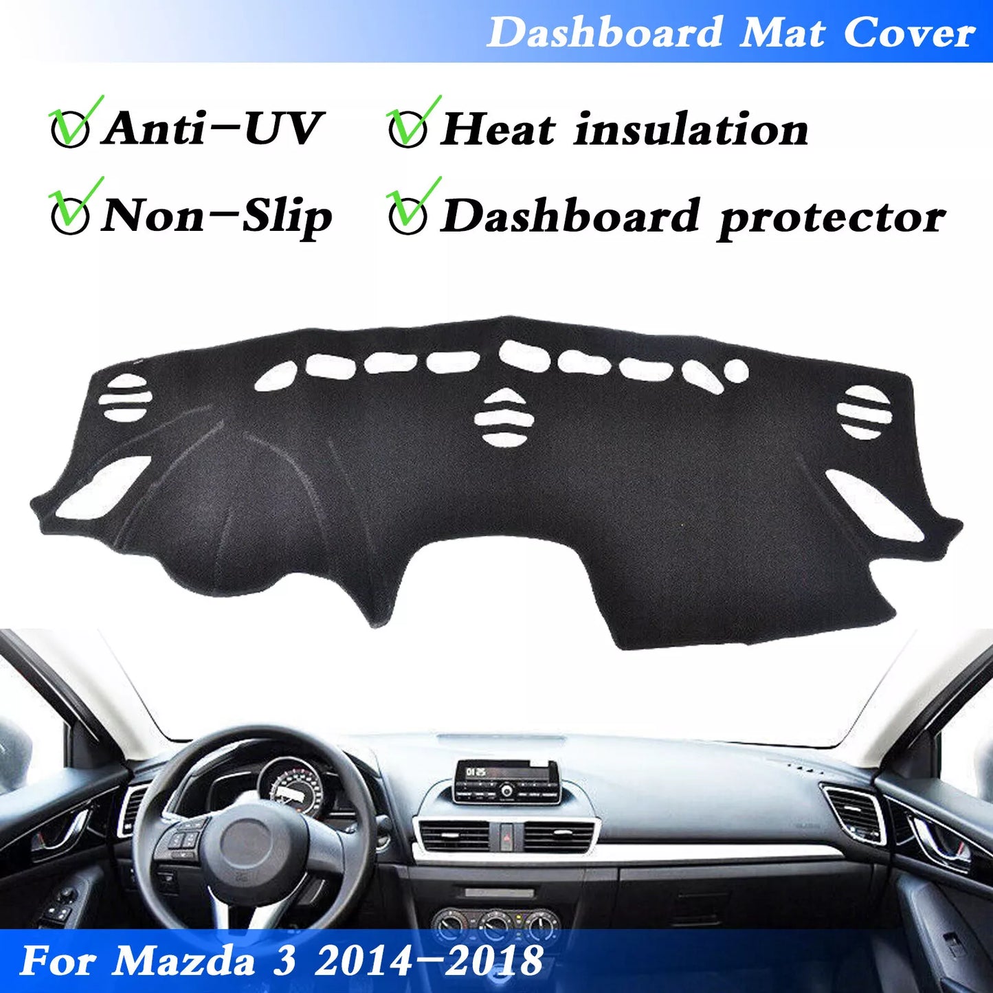 Dashmat for Mazda 3 M3 2014-2018 Dashboard Cover (2014-2018)