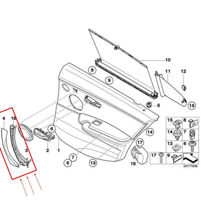 Beige Inner Door Handle Pull Trim & Cover Kit for BMW E90 328i (2007-2013)
