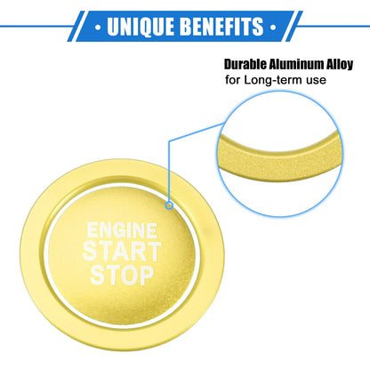 Engine Start Stop Button Cover Kit for Toyota Highlander (2020-2022) Gold Tone