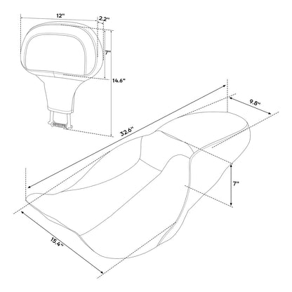 Backrests Driver & Passenger for Harley Street Glide (2009-2023)