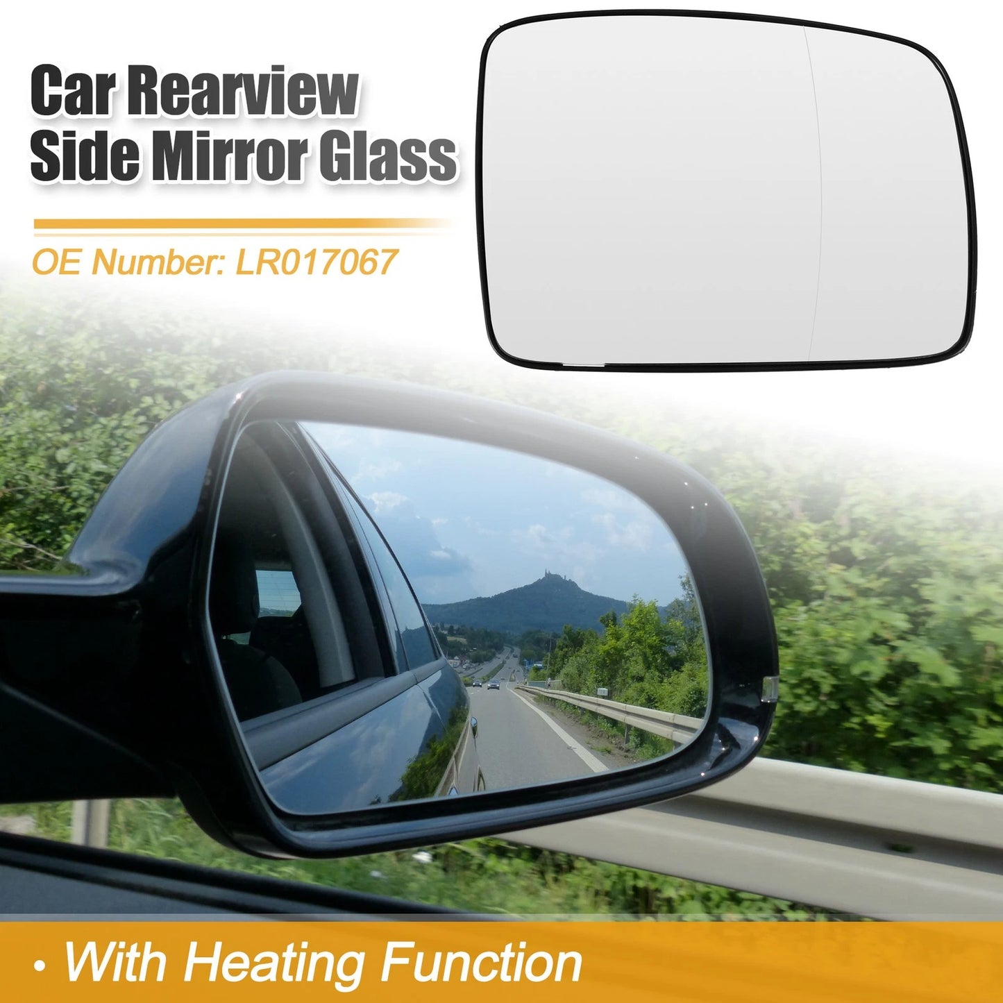 Heated Right Side Rearview Mirror Glass for Land Rover (2010-2013)