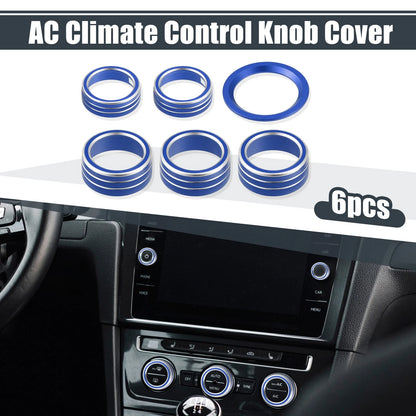 6 x AC Knob Covers for Honda Accord Sedan Sport (2018-2023) Blue
