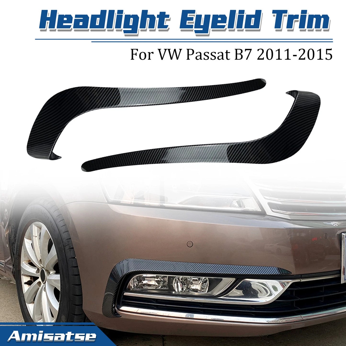 2 x Front Bumper Fog Light Covers for VW Passat B7 (2011-2015)