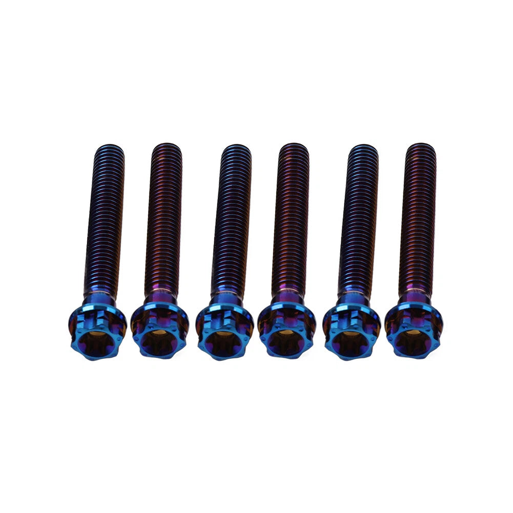 6pcs M6x45mm Titanium Torx Head Flange Bolts for Bike Motorcycle