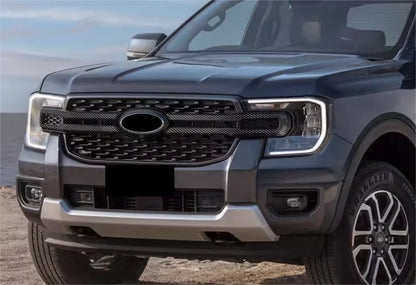 ABS Front Center Grille Carbon Fiber Cover Trim for Ford Ranger (2023)