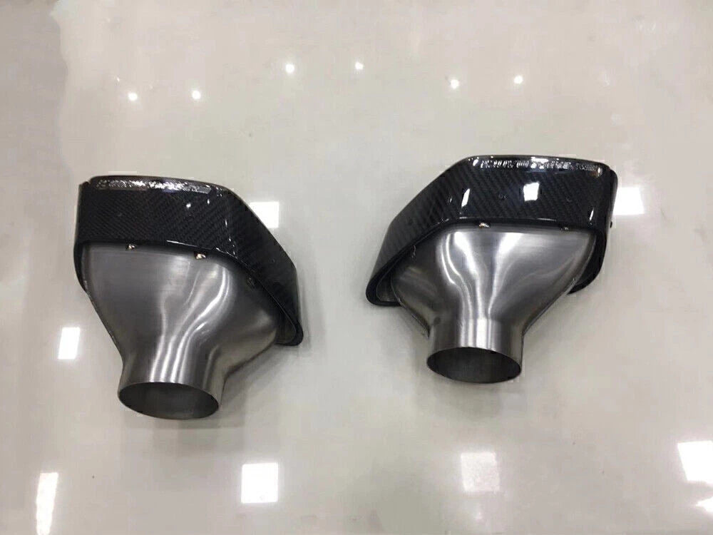2 x Carbon Fiber Exhaust Muffler Pipes for 2019 BMW 5-Series (2019)