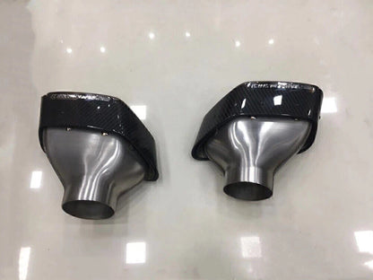 2 x Carbon Fiber Exhaust Muffler Pipes for 2019 BMW 5-Series (2019)