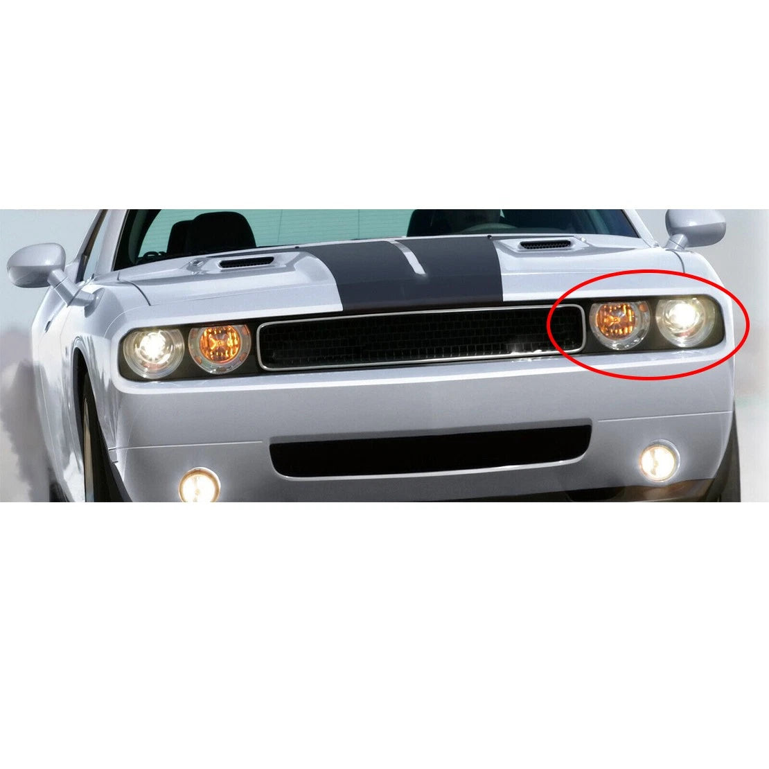 Left Black Headlight Cover Bezel Frame for Dodge Challenger (2015-2023)