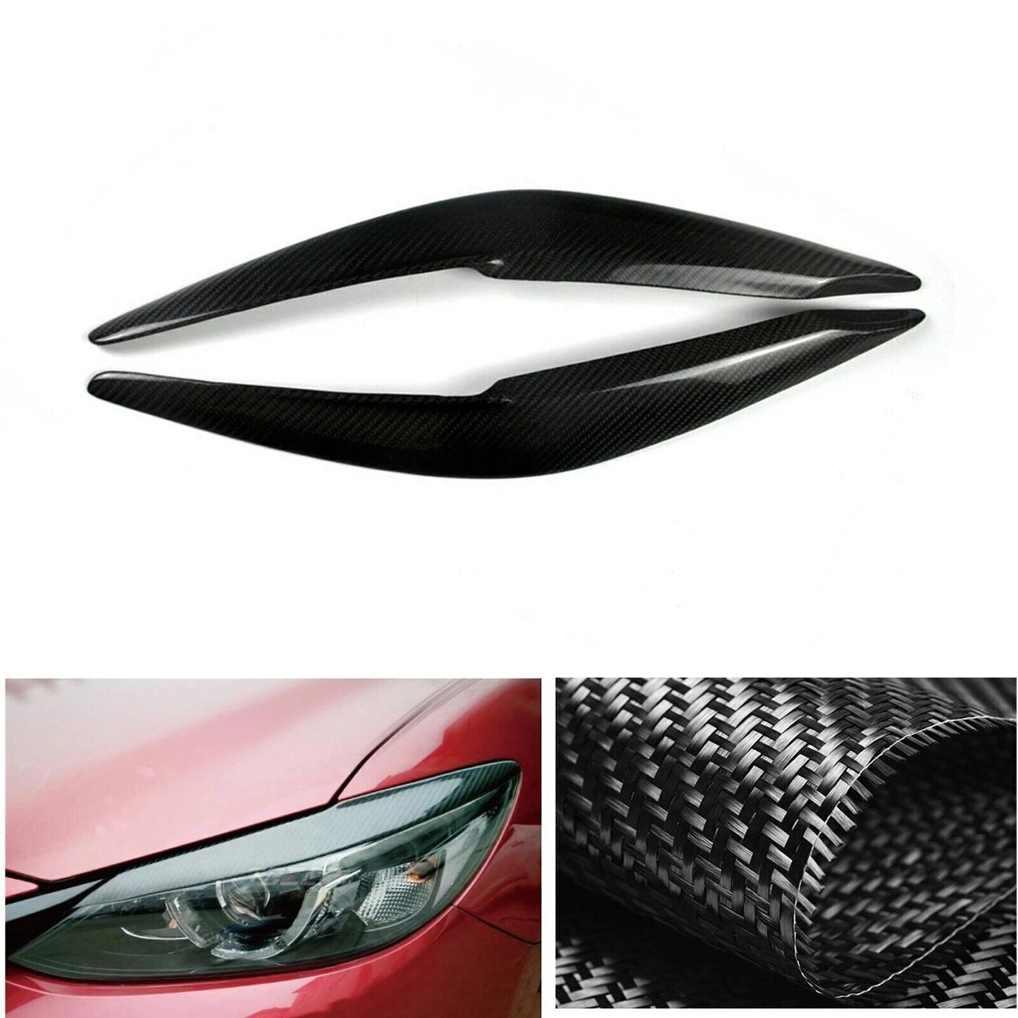 Front Headlight Eyebrow Trim 1 Pair for Mazda 6 Atenza (2017-2018)