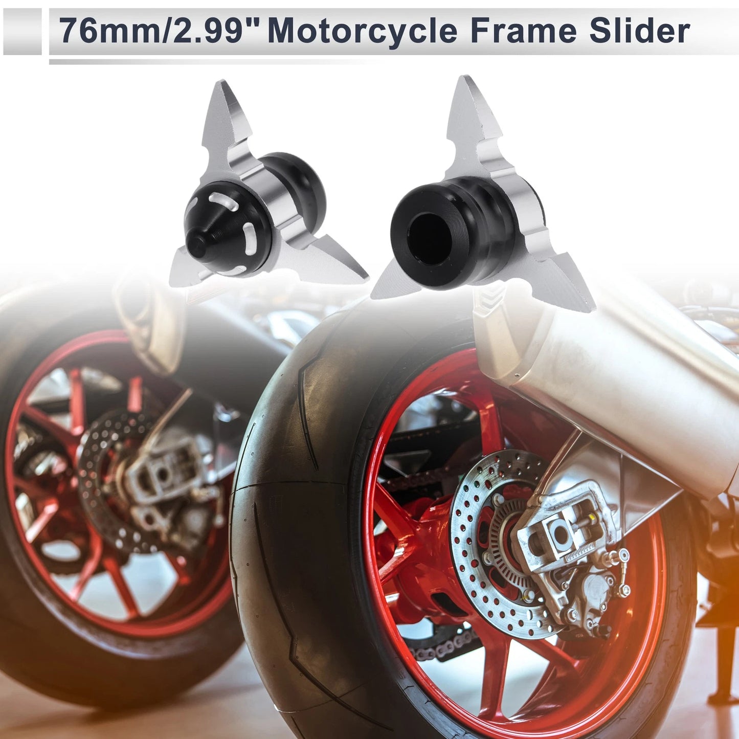 0.59" Aluminum Alloy Plastic Motorcycle Slider Frame 2 x Pcs for Make Model