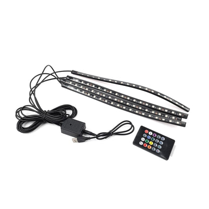 72 LED RGB Remote Control Decorative Foot Lamp for Car (No specific years)