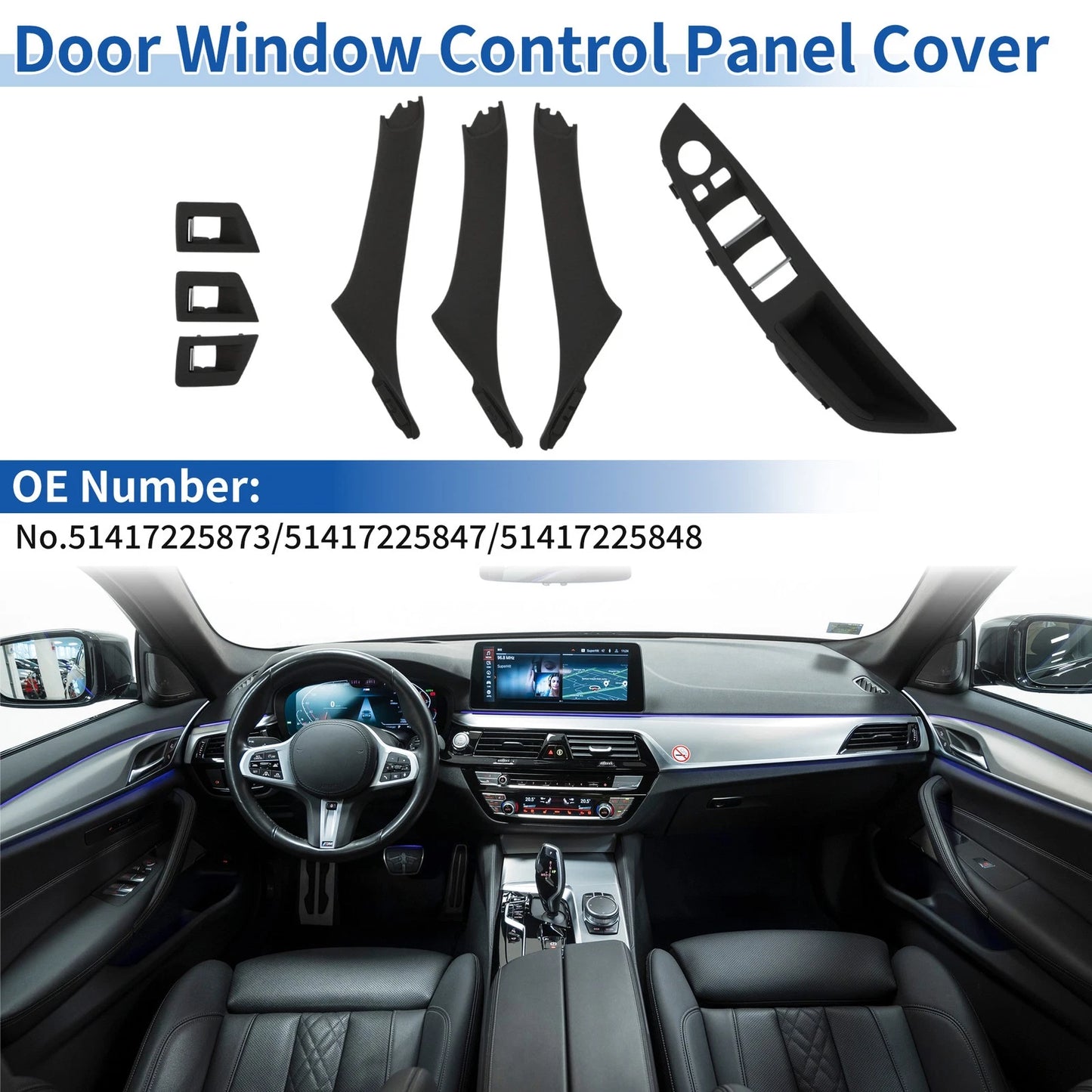 RHD Side Door Window Control Panel Cover for BMW 5 Series (2011-2017)