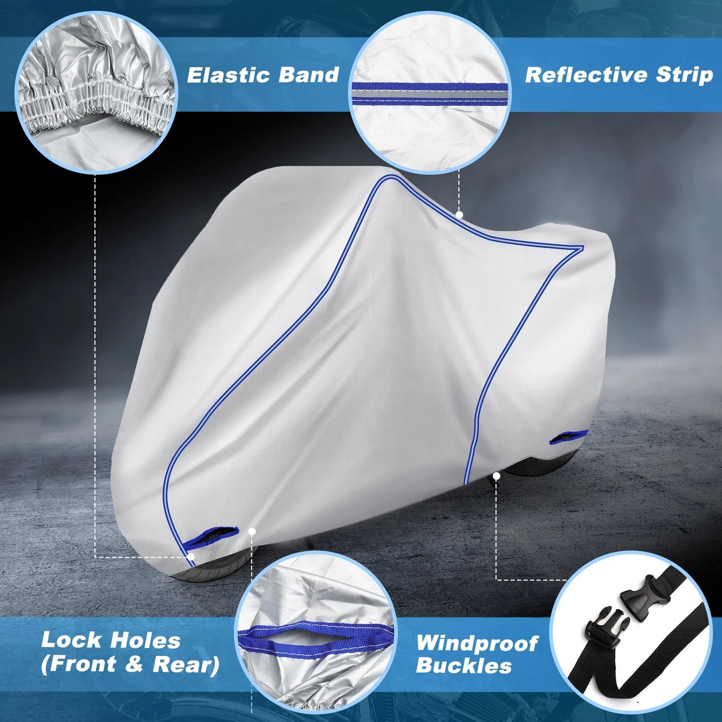 Waterproof Scooter/Motorbike Cover Rain Dust Protector 295cm for Make Model