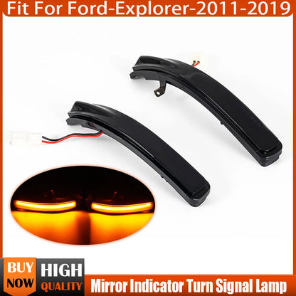 2 x Sequential LED Smoked Mirror Turn Signal Lights for Ford Explorer (2011-2019)