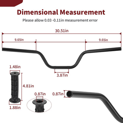 Heavy Duty HandleBar w/Grip for Yamaha Raptor 700/700R 2013-2024