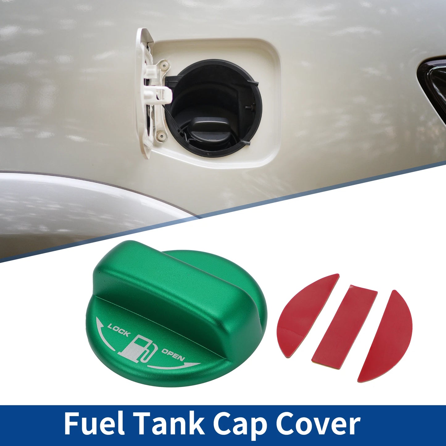 Metal Gas Fuel Tank Cap Cover Sticker Green for Toyota Hiace 200 Series (2005-2023)