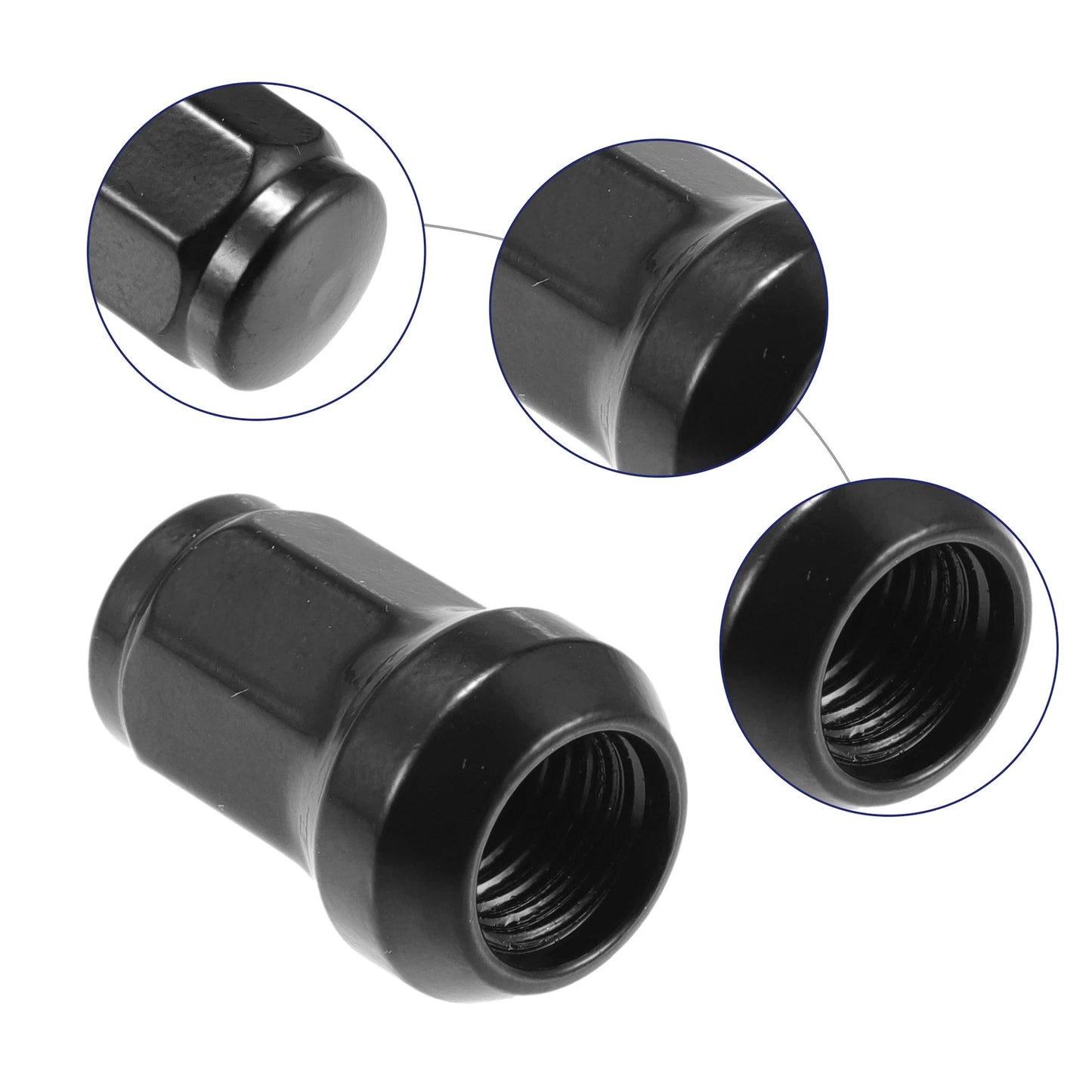 1 Set M12x1.5 Car Wheel Lug Nuts for Honda Chevy Nissan Black
