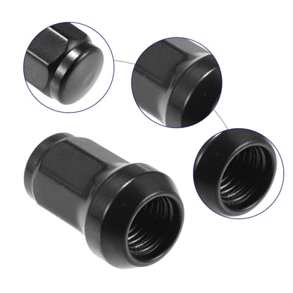 1 Set M12x1.5 Car Wheel Lug Nuts for Honda Chevy Nissan Black