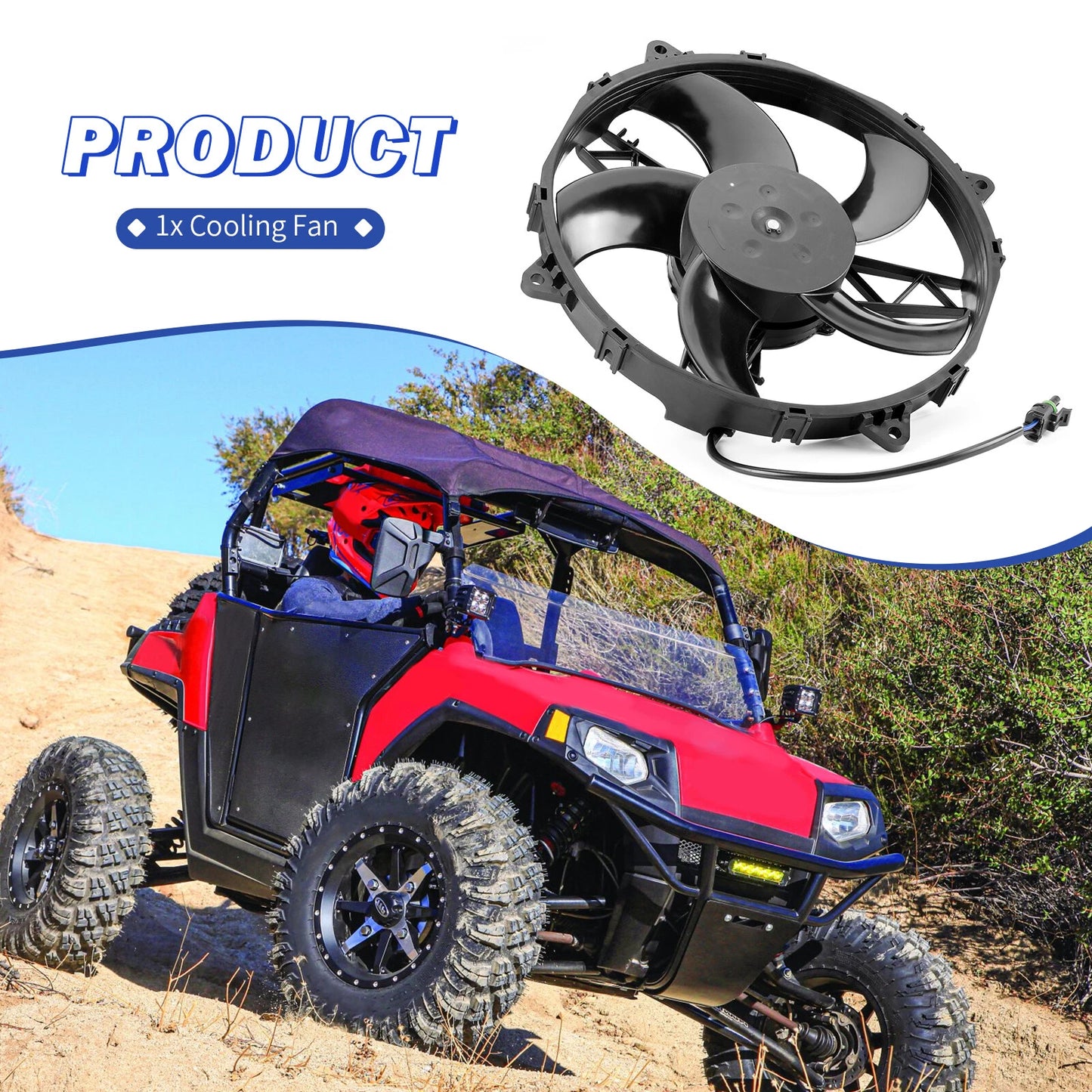 Radiator Cooling Fan for Polaris RZR800/570 Ranger/Sportsman700/800 (2007–2014)
