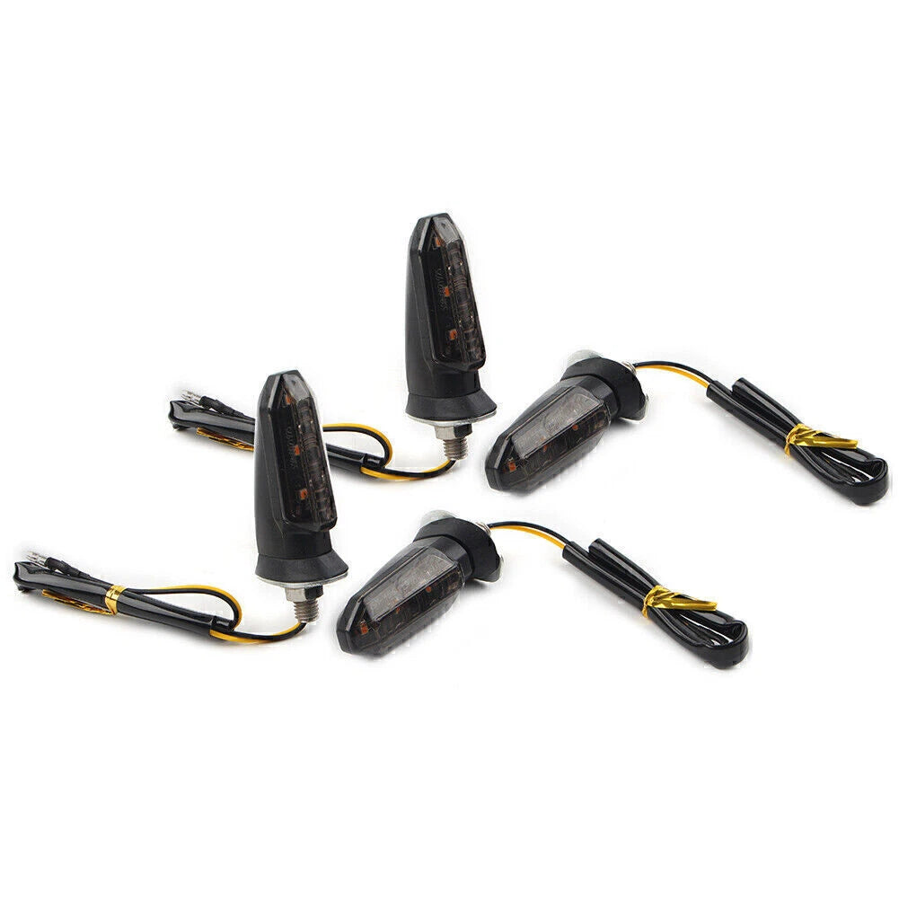 4X Universal 12V LED Turn Signal Lights for Motorcycle - Amber (All Years)