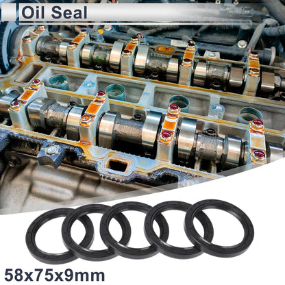 Oil Seal 58x75x9mm Seal Ring Rotary Shaft Seal NBR Rubber 5 Pcs