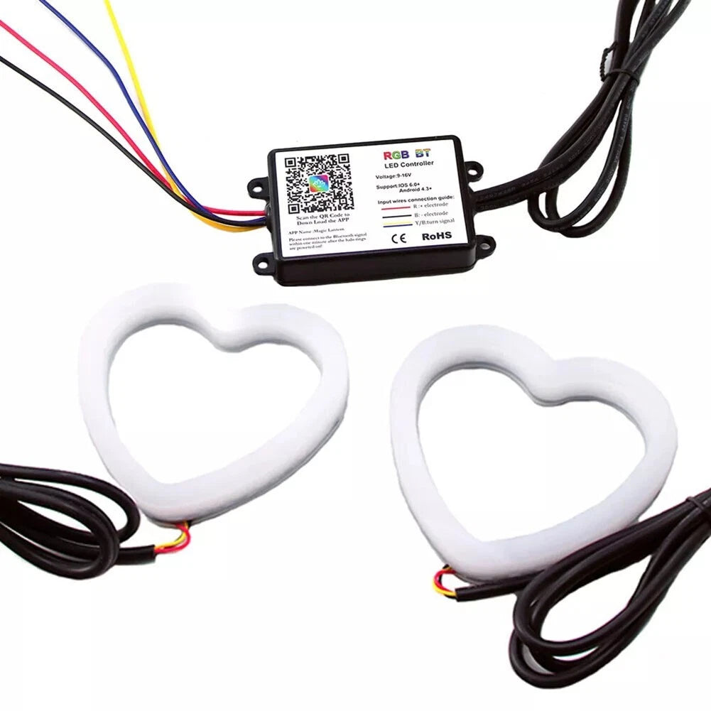 2 x Dynamic RGB Turning Signal Light Rings with High Brightness Design
