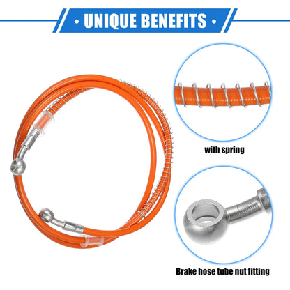 Hydraulic Brake Hose Line Pipeline 10mm Orange for Motorcycle