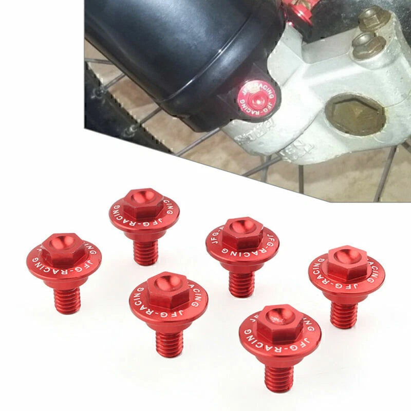 6 x CNC Front Fork Guard Bolts for HONDA CR125 CR250 CRF250R CRF450R