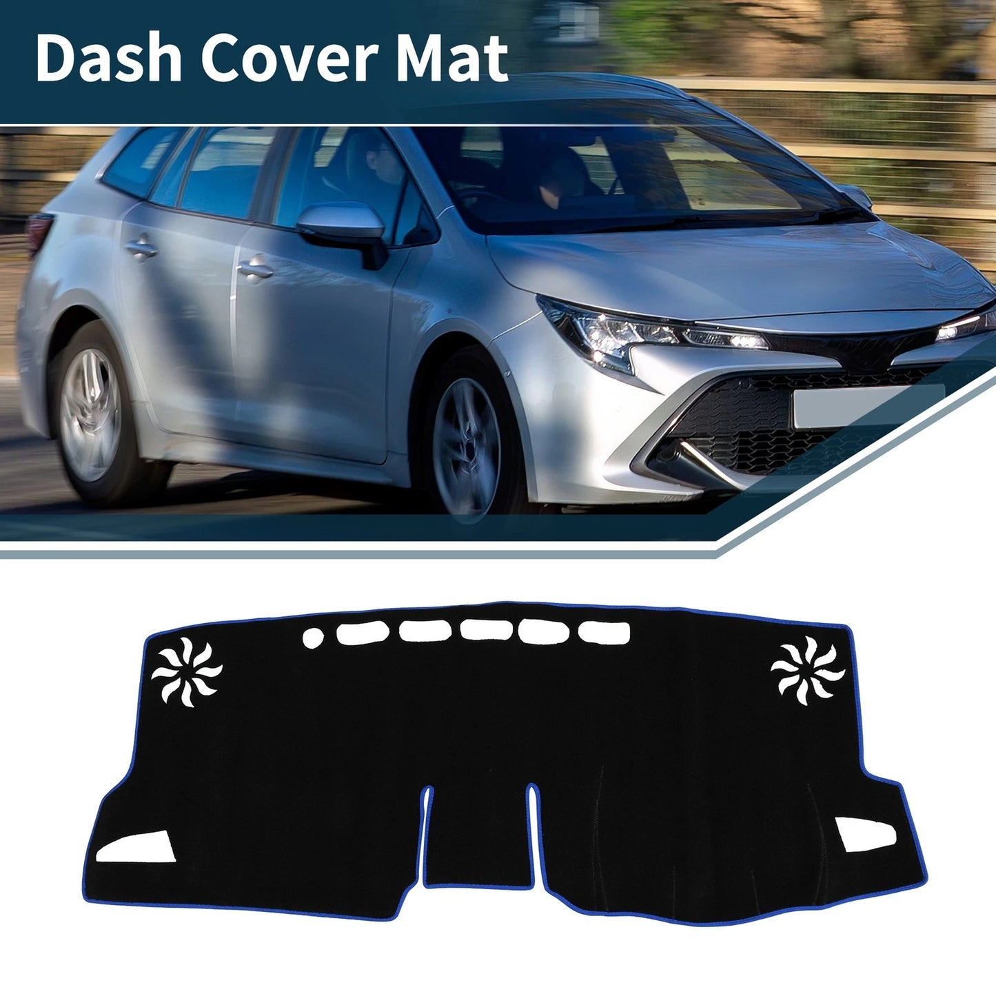 Dashboard Cover Mat for Toyota GR Corolla 2022-2024 Black Blue