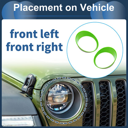 2 x Front Left & Right Headlight Trim Bezels for Jeep Wrangler (2027)
