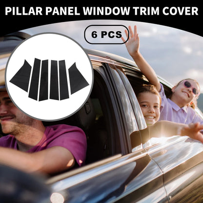Pillar Window Trim Cover 6x for Chevrolet Malibu (2016-2021) Carbon Fiber