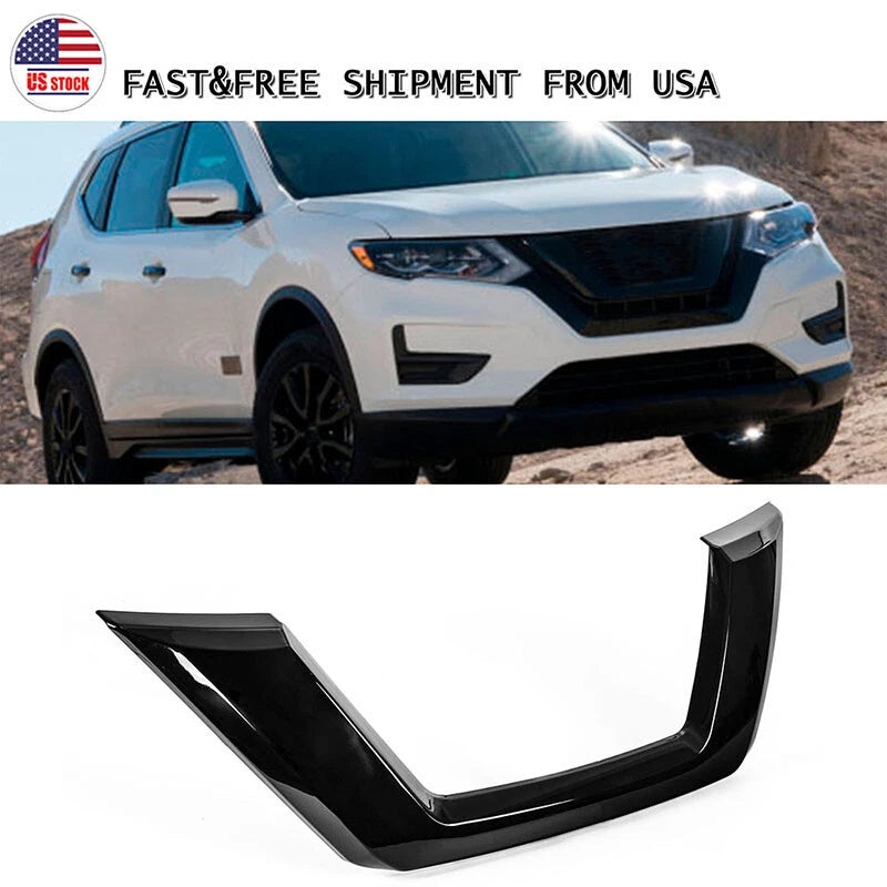 Gloss Black Front Bumper Grille Trim Molding for Nissan Rogue (2017-2020)
