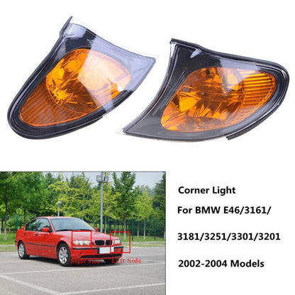 Corner Turn Signal Lights for BMW E46 3-Series Sedan 2002-2005 (2 x Yellow Lens)