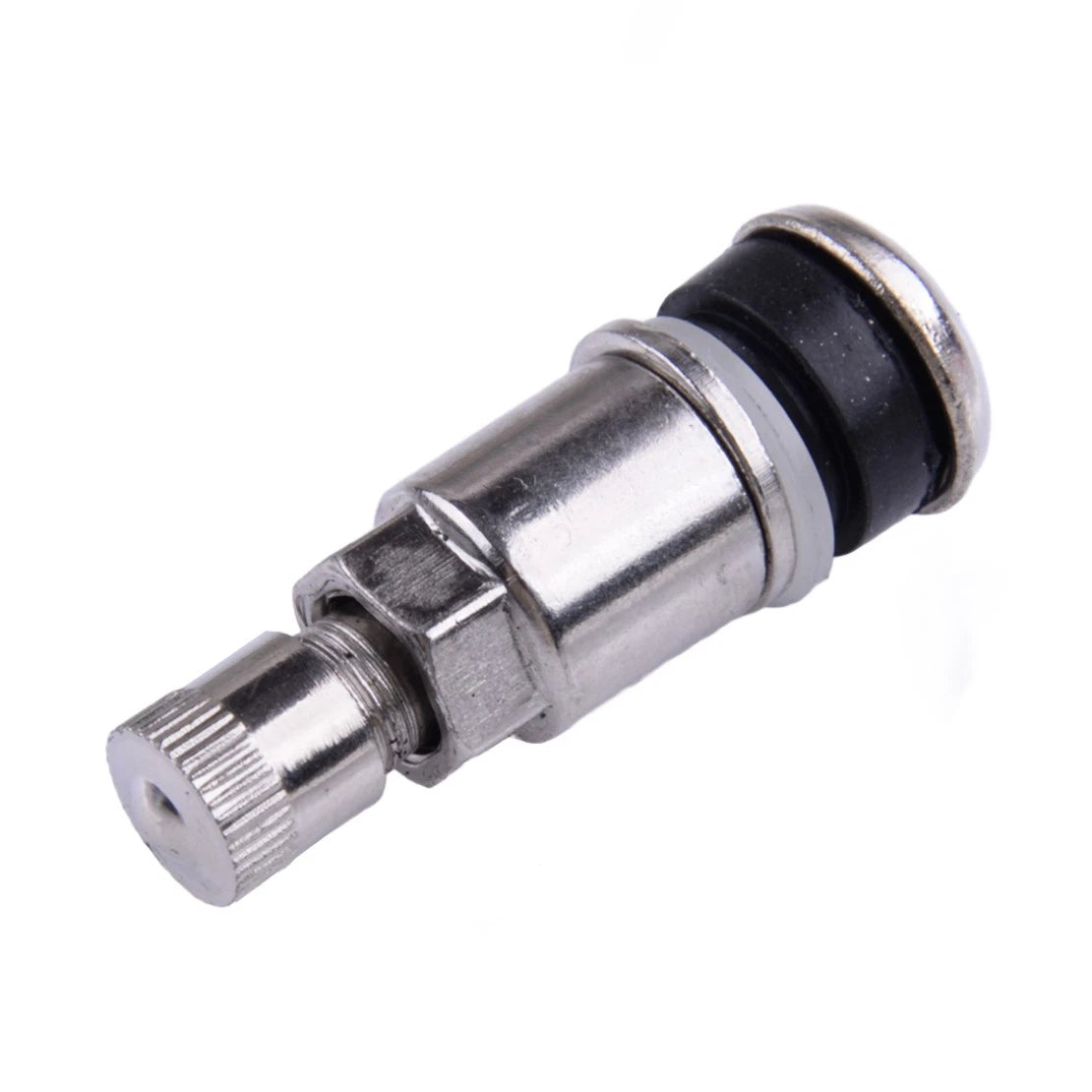4x Stainless Steel Tubeless Tire Valve Stems with Dust Caps for Car