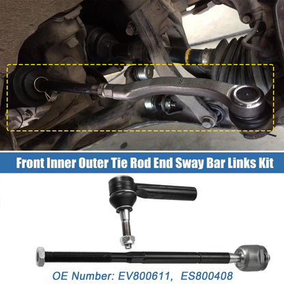 4 x Front Inner Outer Tie Rod End Links for Dodge Journey