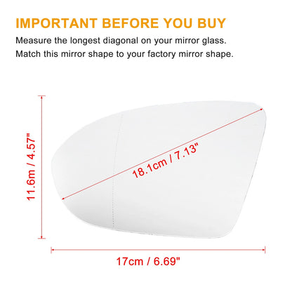 Rearview Driver Left Side Heated Mirror Glass With Backing for Chevrolet Cruze