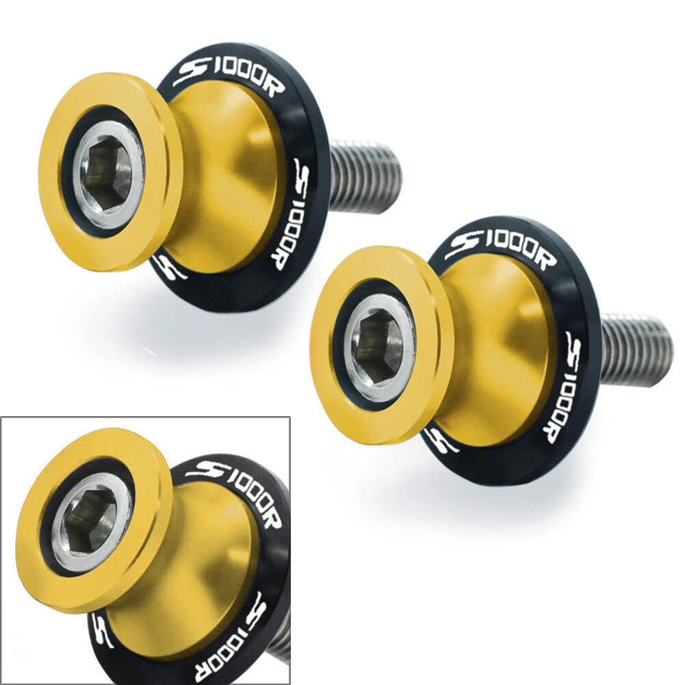 Gold Swingarm Spools for BMW S1000R S1000RR (2014-2018) - M8 Screws