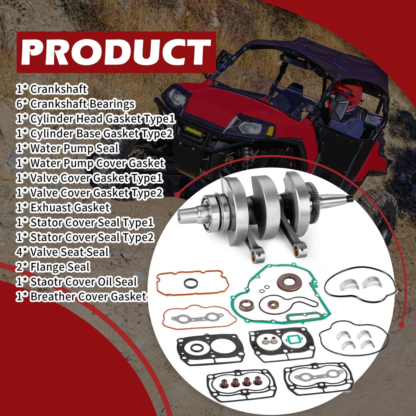 Crankshaft Rebuild Kit for Polaris Sportsman 800 6x6 EFI (2010–2014)